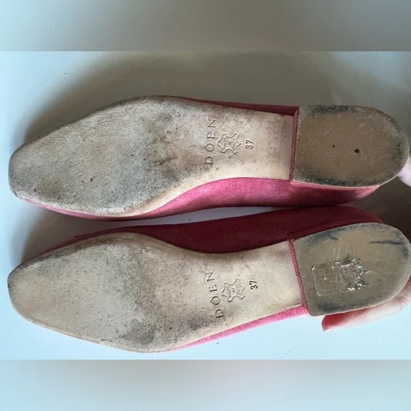 Doen Odette Dusty Pink Suede Ballet Women's Flats - Picture 8 of 10